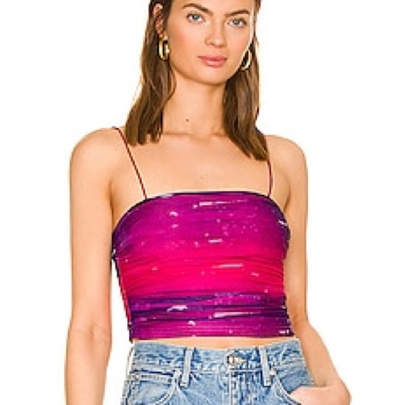 Revolve Lizzie Pink Shirred Cami Top (S) - Picture 1 of 4